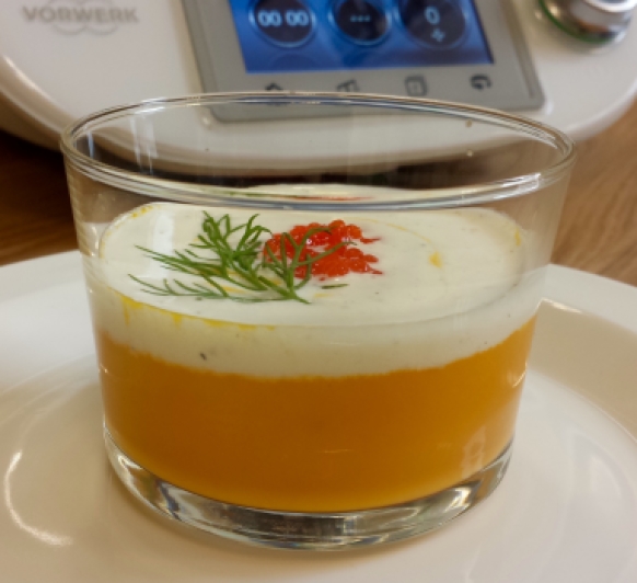 Capuccino de batata y zanahoria a la naranja con Thermomix® 